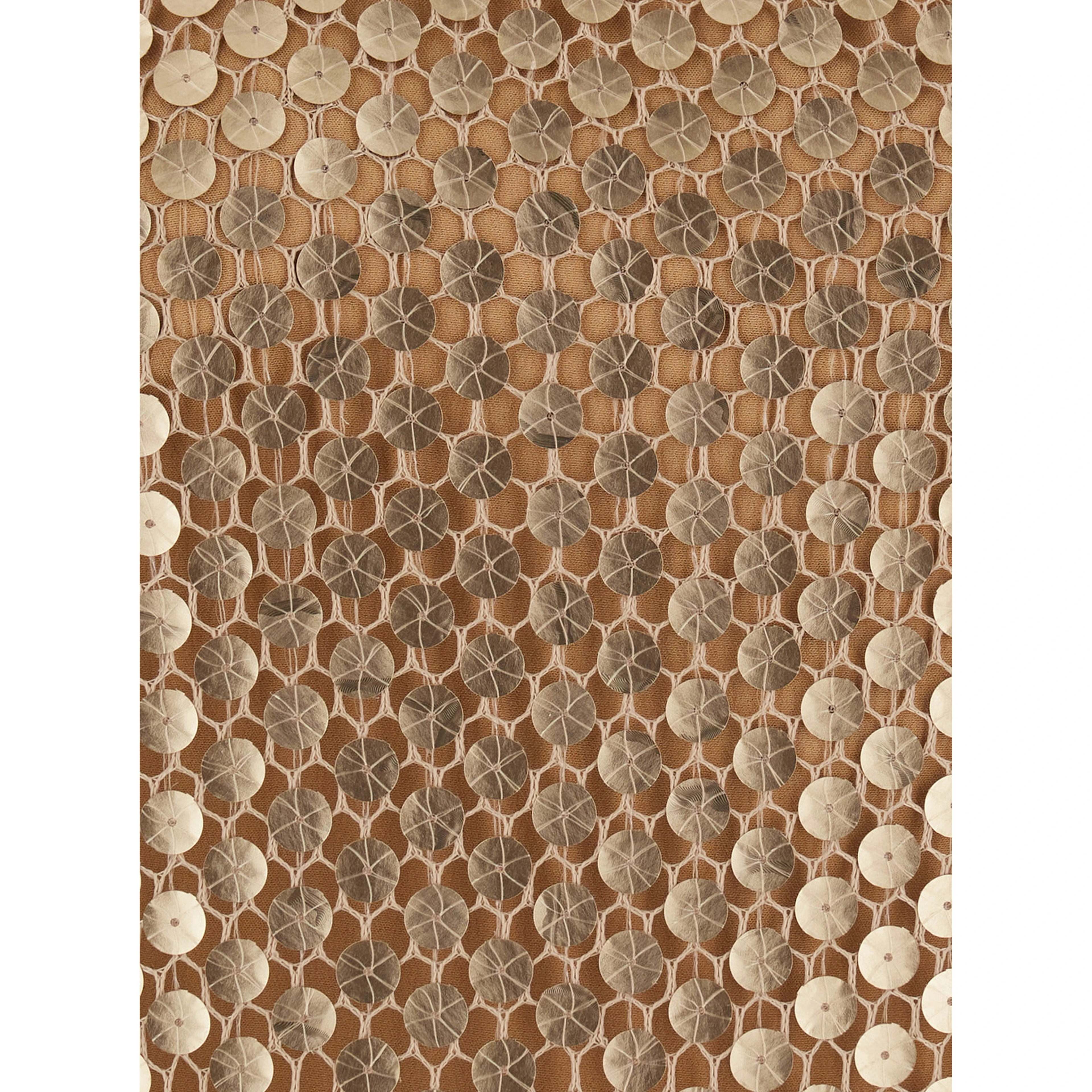 brown Long dress with all-over sequins in fabric for women