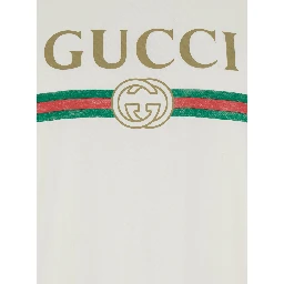 White T-Shirt LOGO FAKE with Logo Print on the Front in Cotton for Women