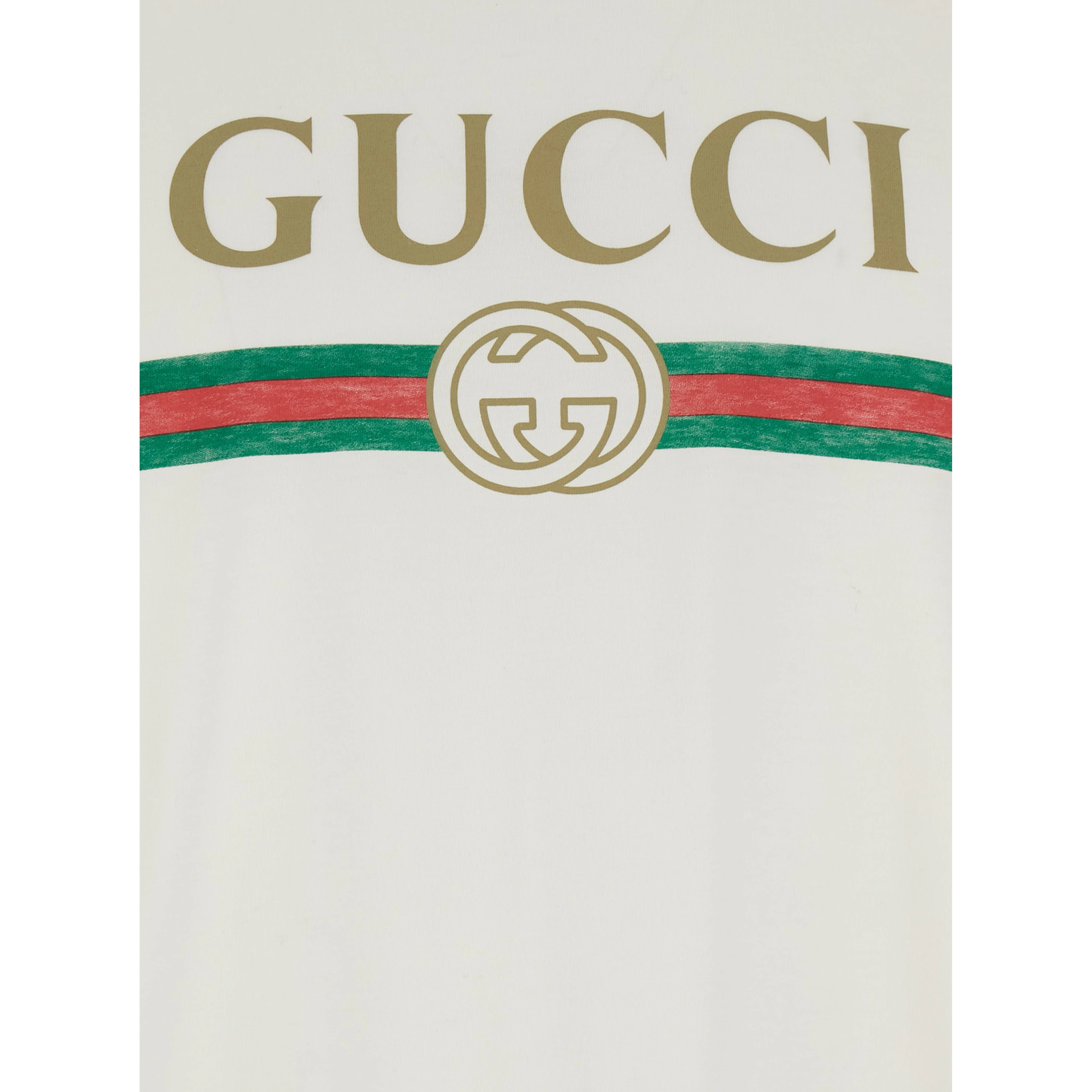 White T-Shirt LOGO FAKE with Logo Print on the Front in Cotton for Women
