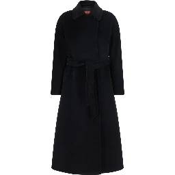 Coat with elegant detail and high-quality fabric, black, woman
