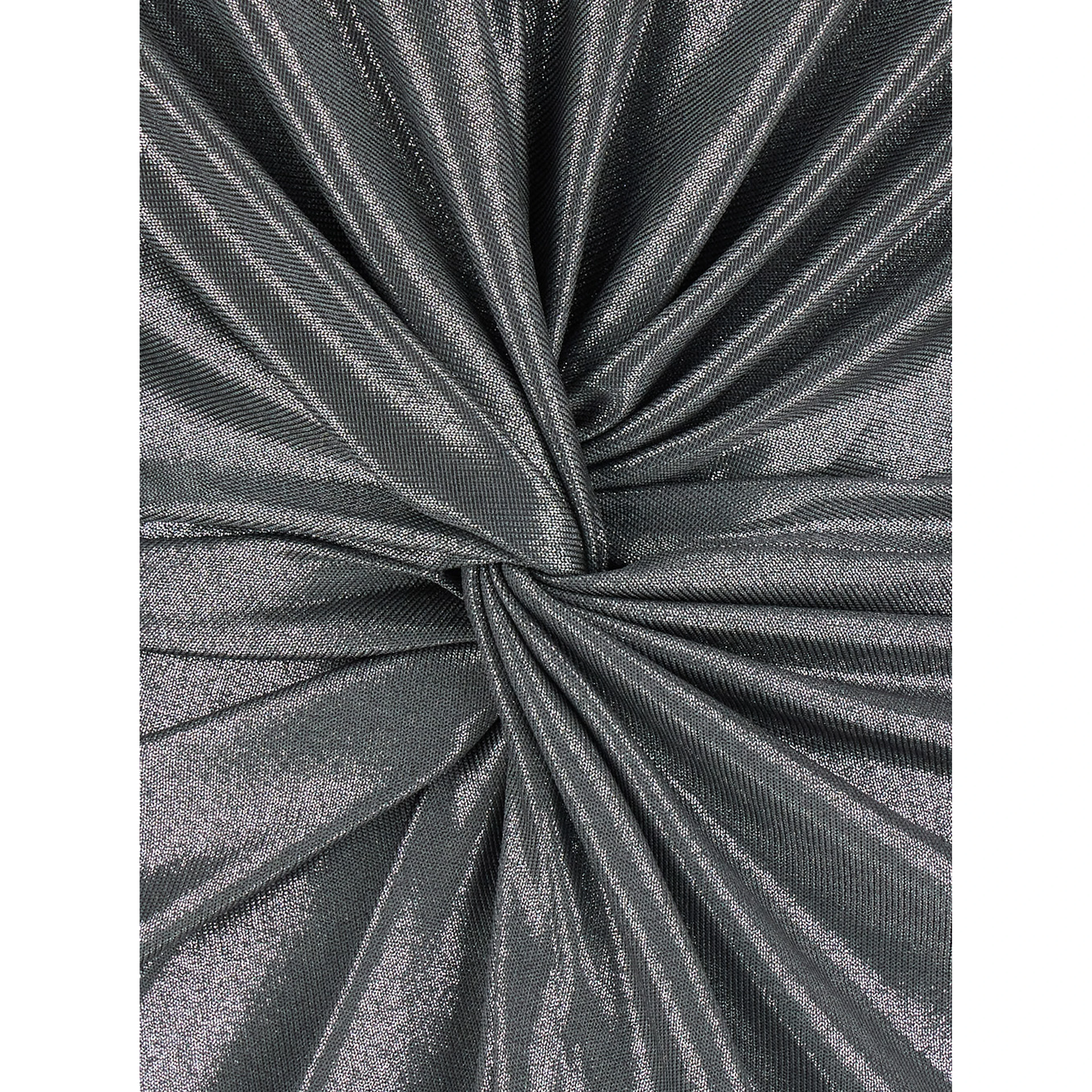 Long dress with V-neck and long sleeves in Tech Fabric gray women