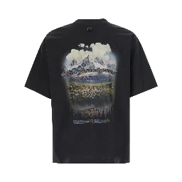 Round neck short sleeve cotton gray T-shirt for men