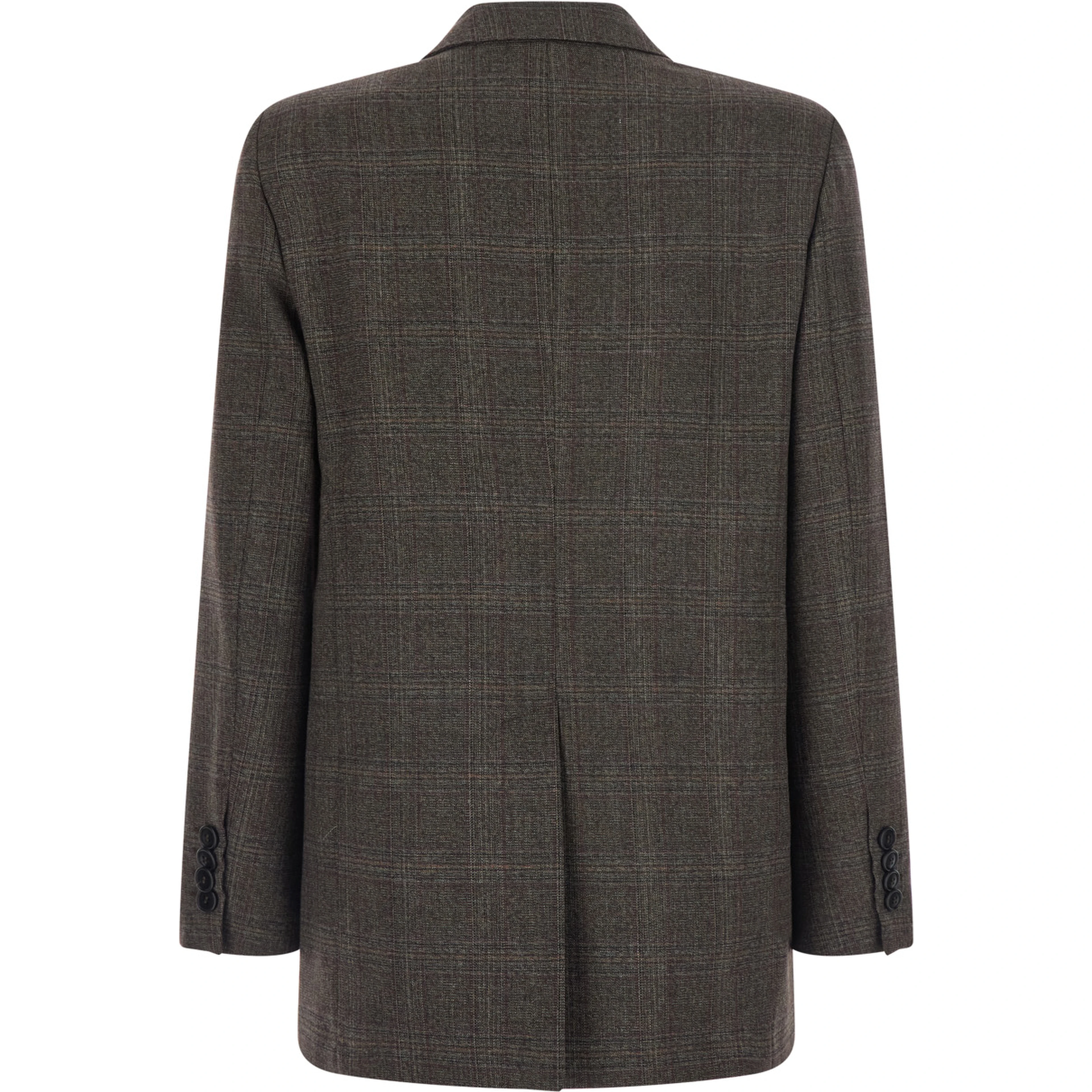 Double-breasted blazer with check Motif and brown Fabric and unspecified gender