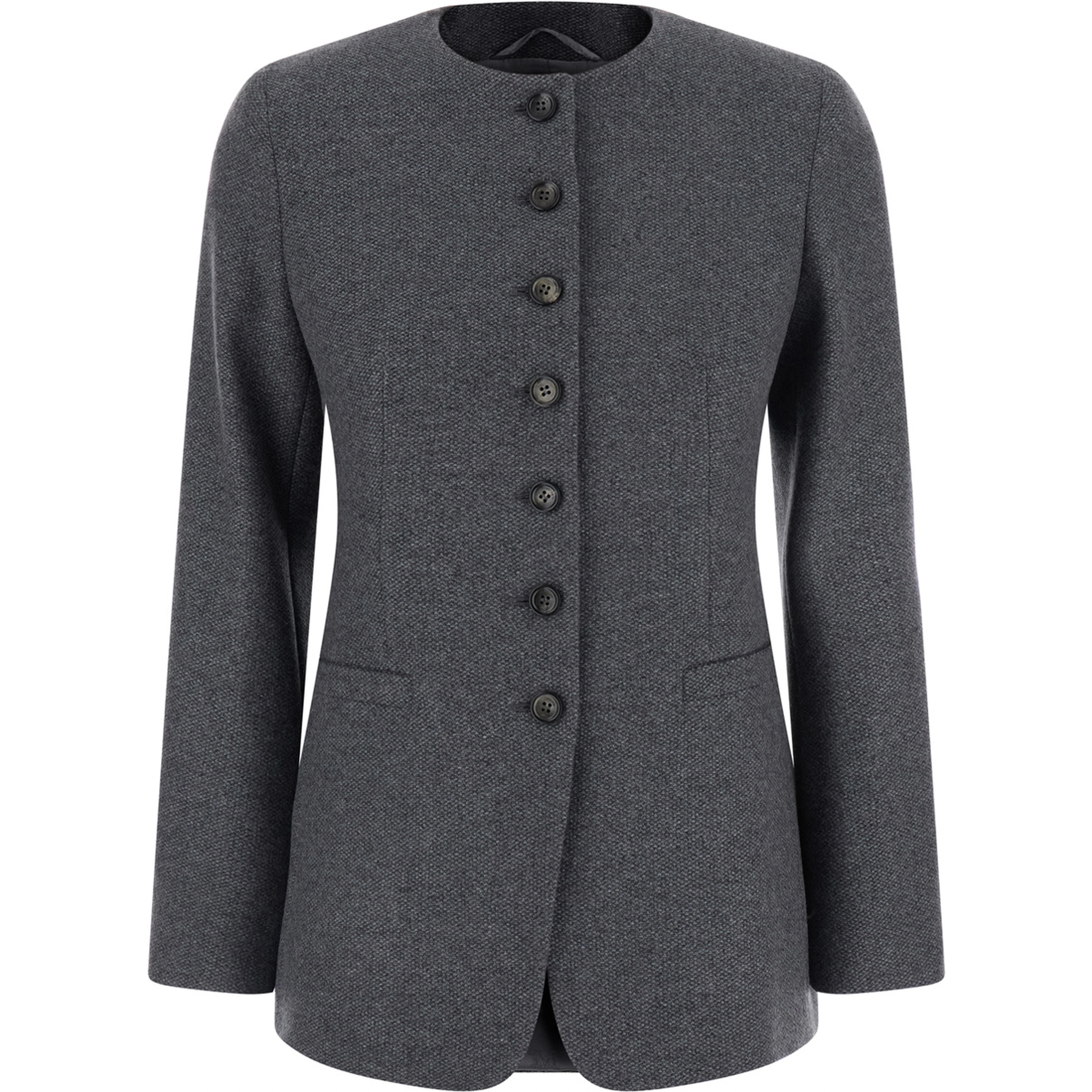 Jacket with an essential detail in gray fabric for unspecified gender