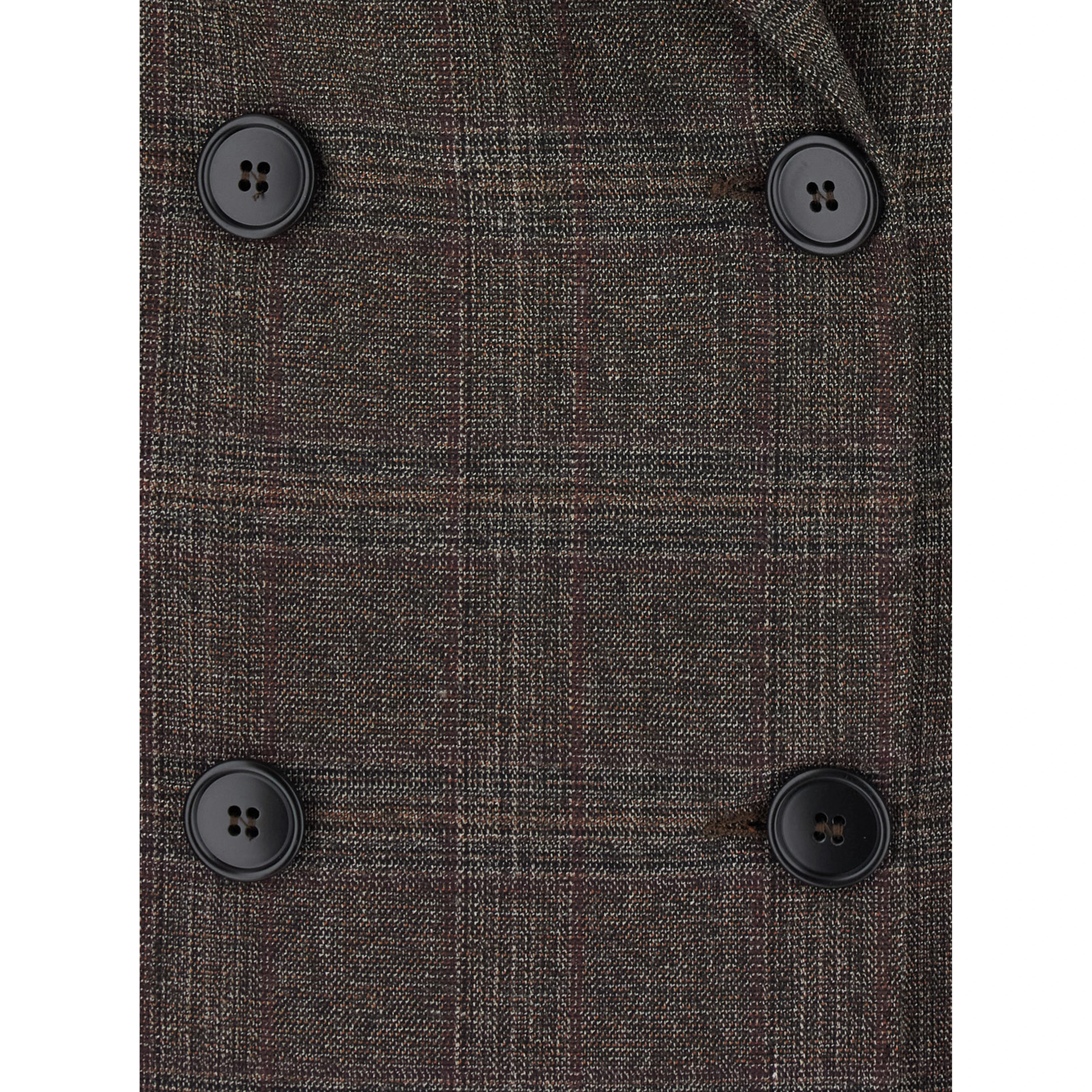 Double-breasted blazer with check Motif and brown Fabric and unspecified gender