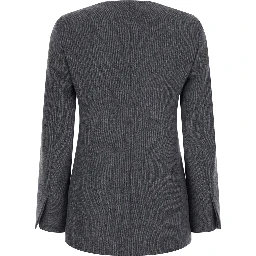 Jacket with an essential detail in gray fabric for unspecified gender