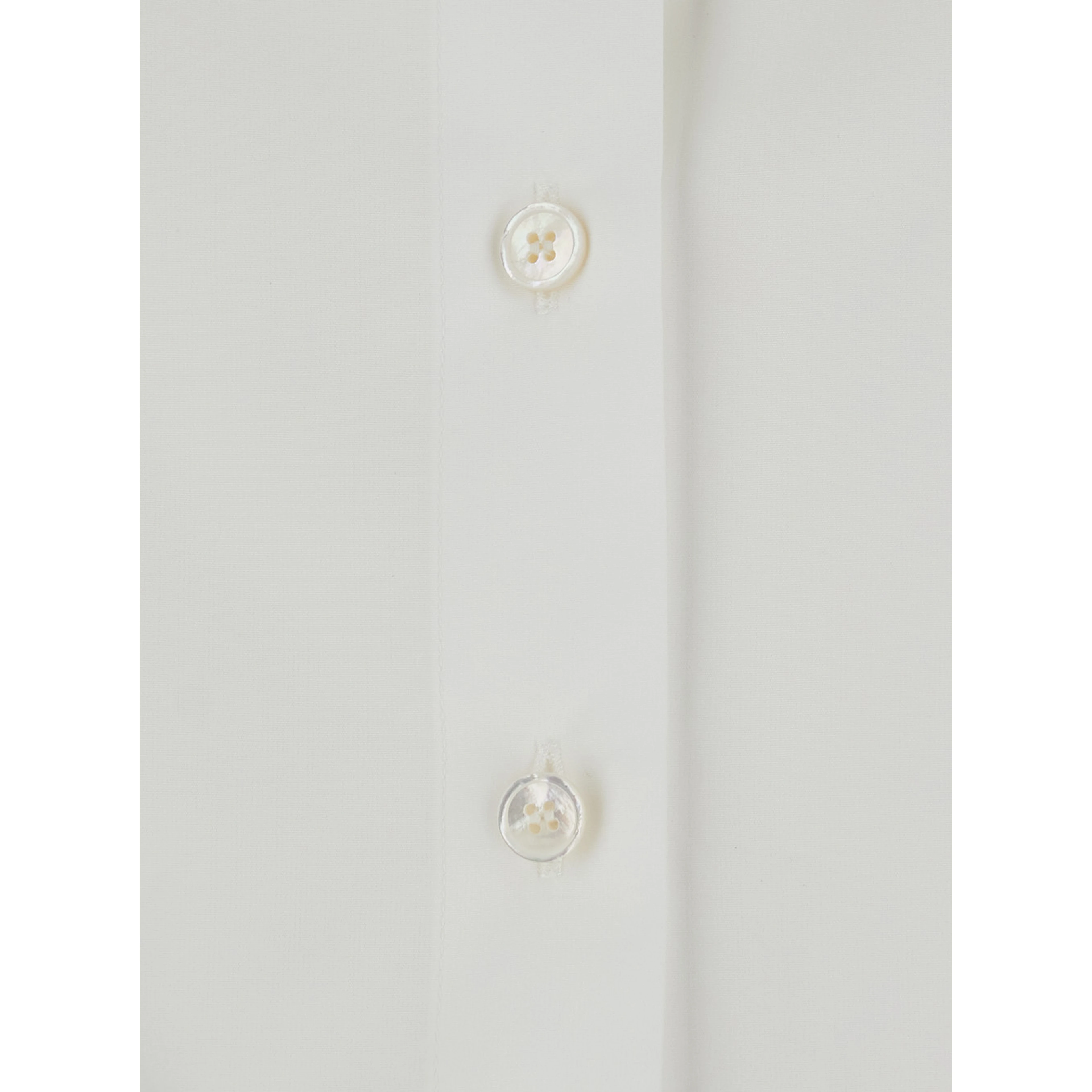 White shirt with collar and long sleeves in cotton for women