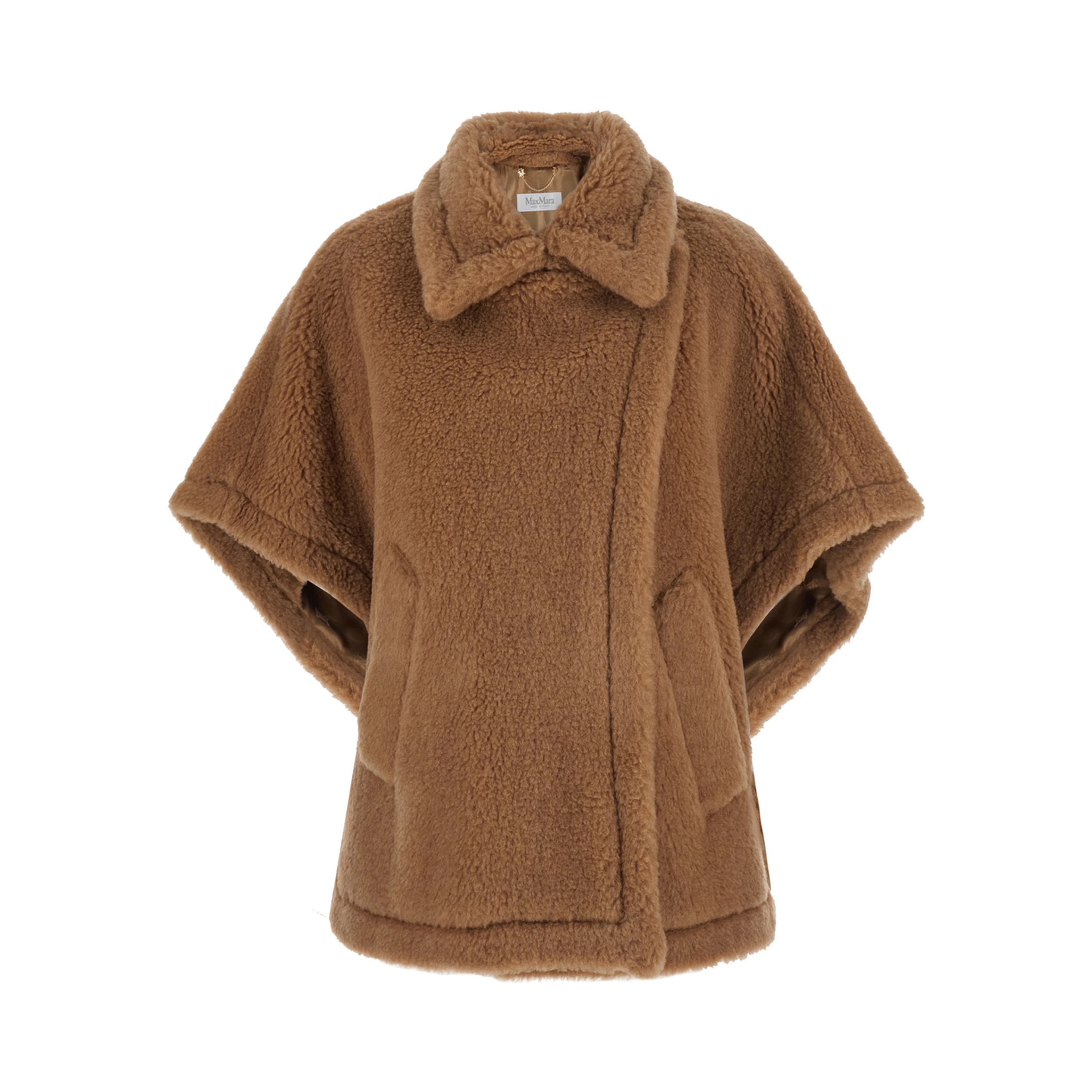 Cloak TEBE with wide collar and pockets in beige women