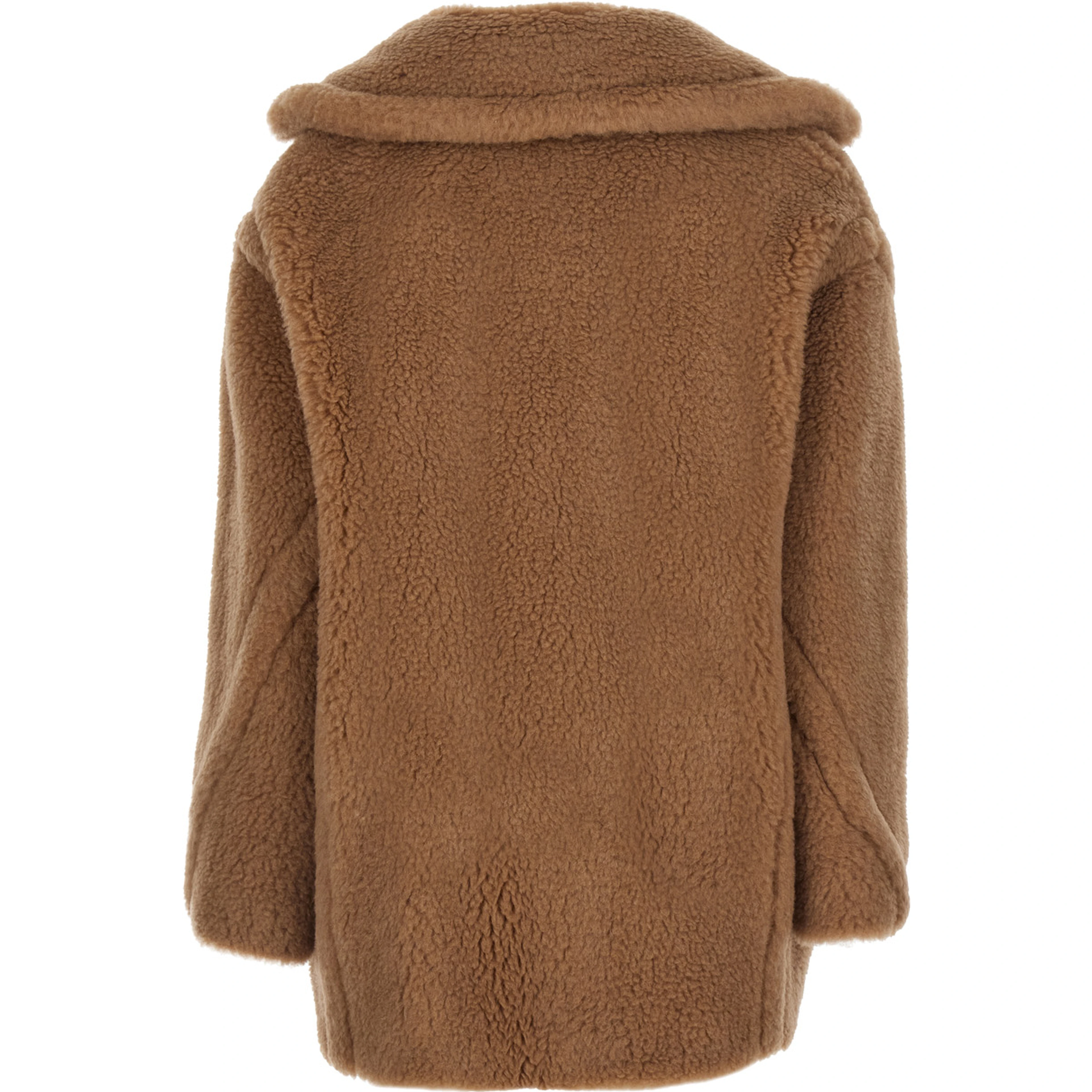 Coat DRAMMA with notched revers and button closure, in wool, beige, women
