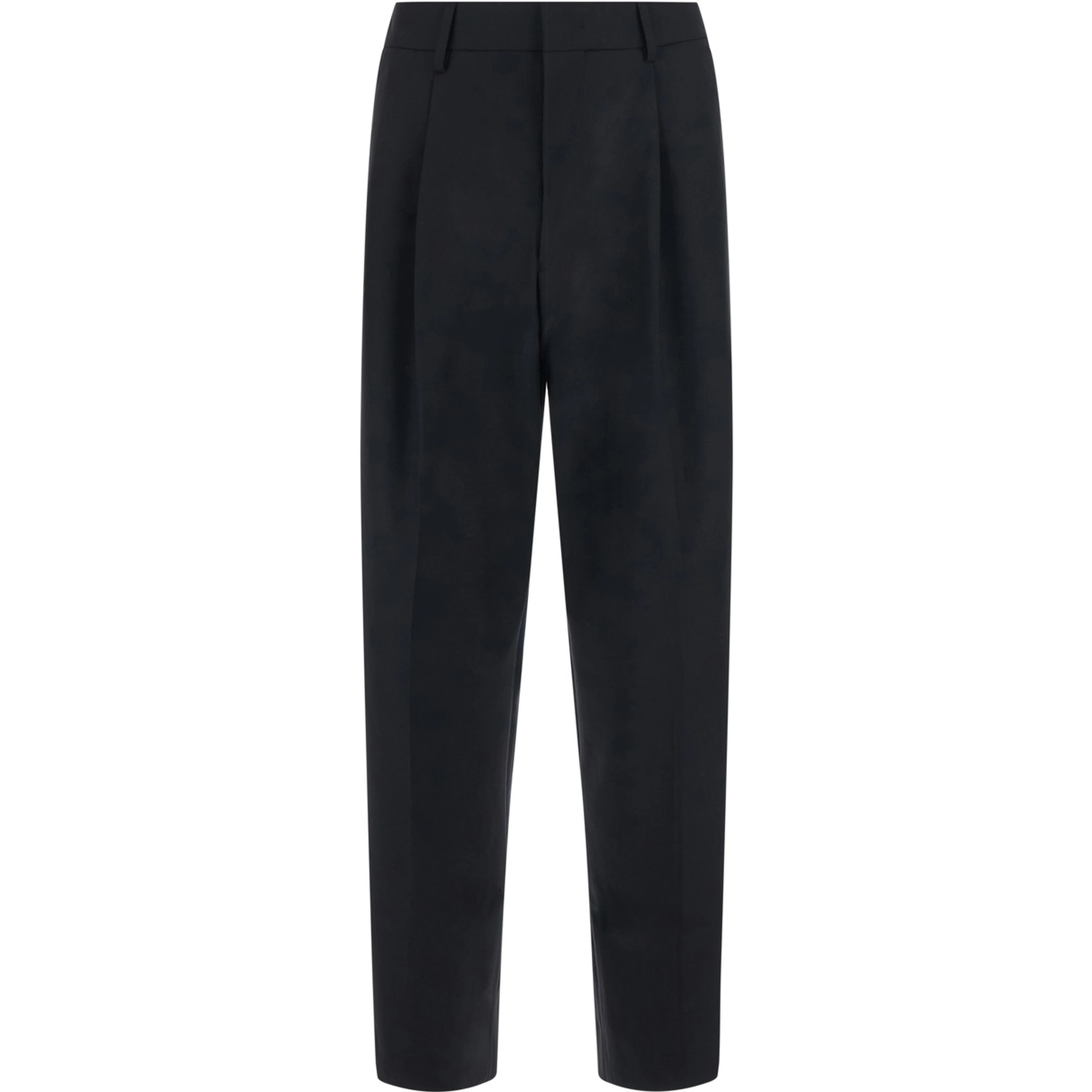 Black Wide Leg Trousers with Pleats for Women