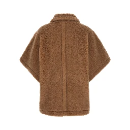 Cloak TEBE with wide collar and pockets in beige women