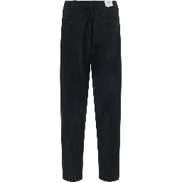Black Wide Leg Trousers with Pleats for Women