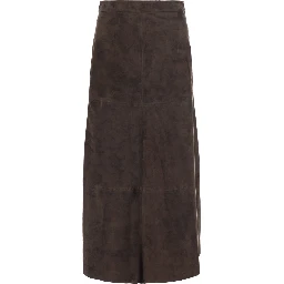 S MAXMARA SMMFIORIRE brown lamb suede skirt for women