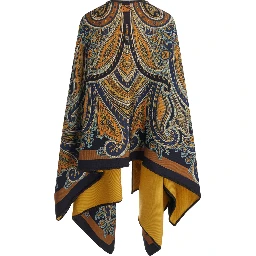 Multicolored Cape with Details and Tech Fabric for Women