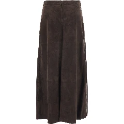 S MAXMARA SMMFIORIRE brown lamb suede skirt for women
