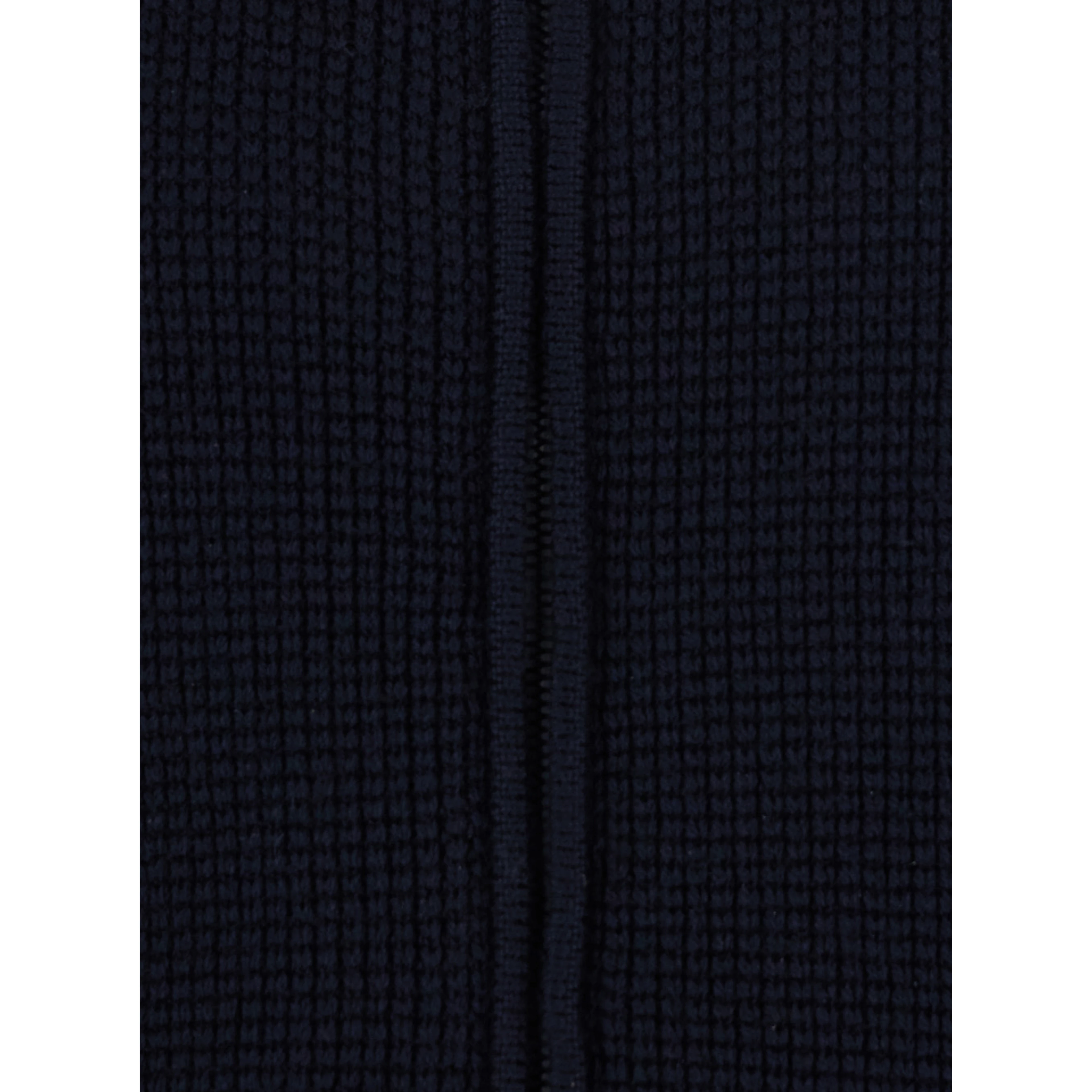 CARDIGAN ZIP PUNTO ROVESCIO with V-neck and long sleeves in merino wool blue men