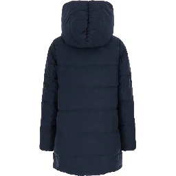 Down jacket DVT DWN VSTE-INSULATED with high collar and long sleeves in blue tech fabric unisex
