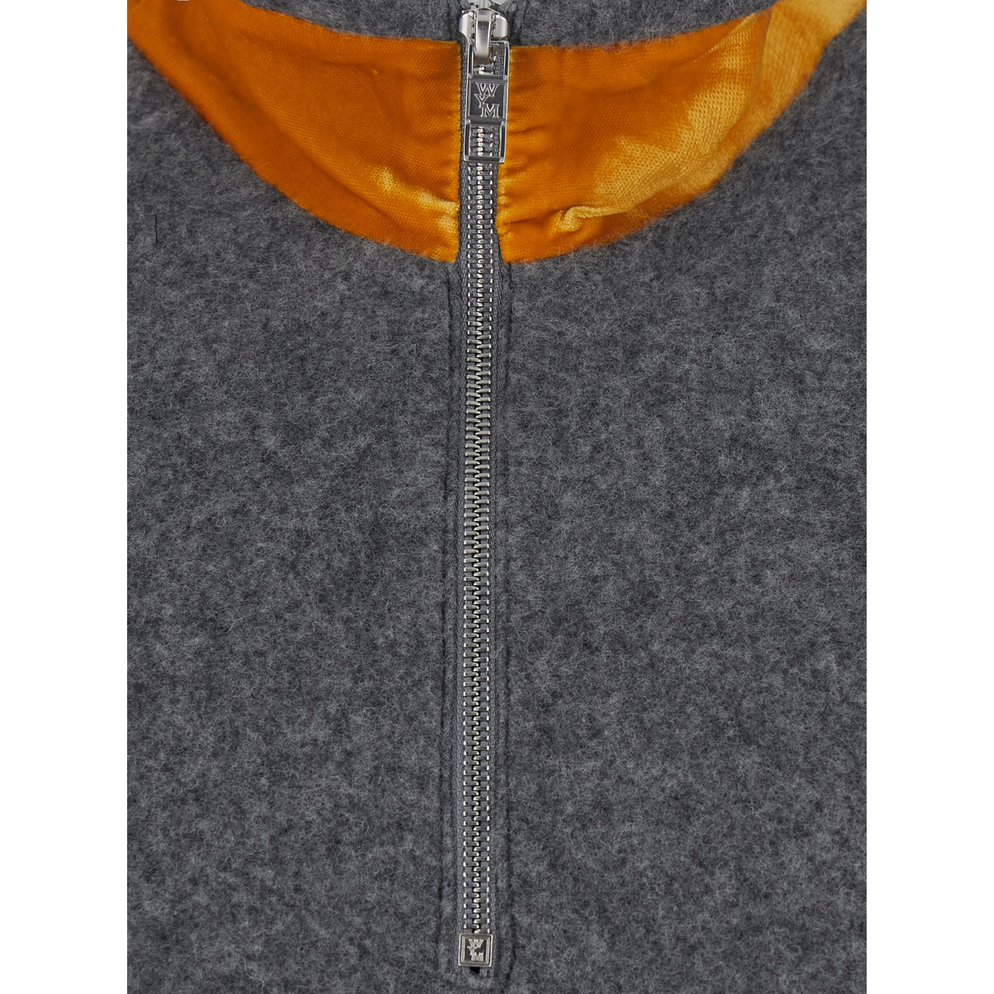 MENS T-SHIRT with round neck and long sleeves in gray wool and polyester for men