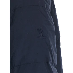 Down jacket DVT DWN VSTE-INSULATED with high collar and long sleeves in blue tech fabric unisex