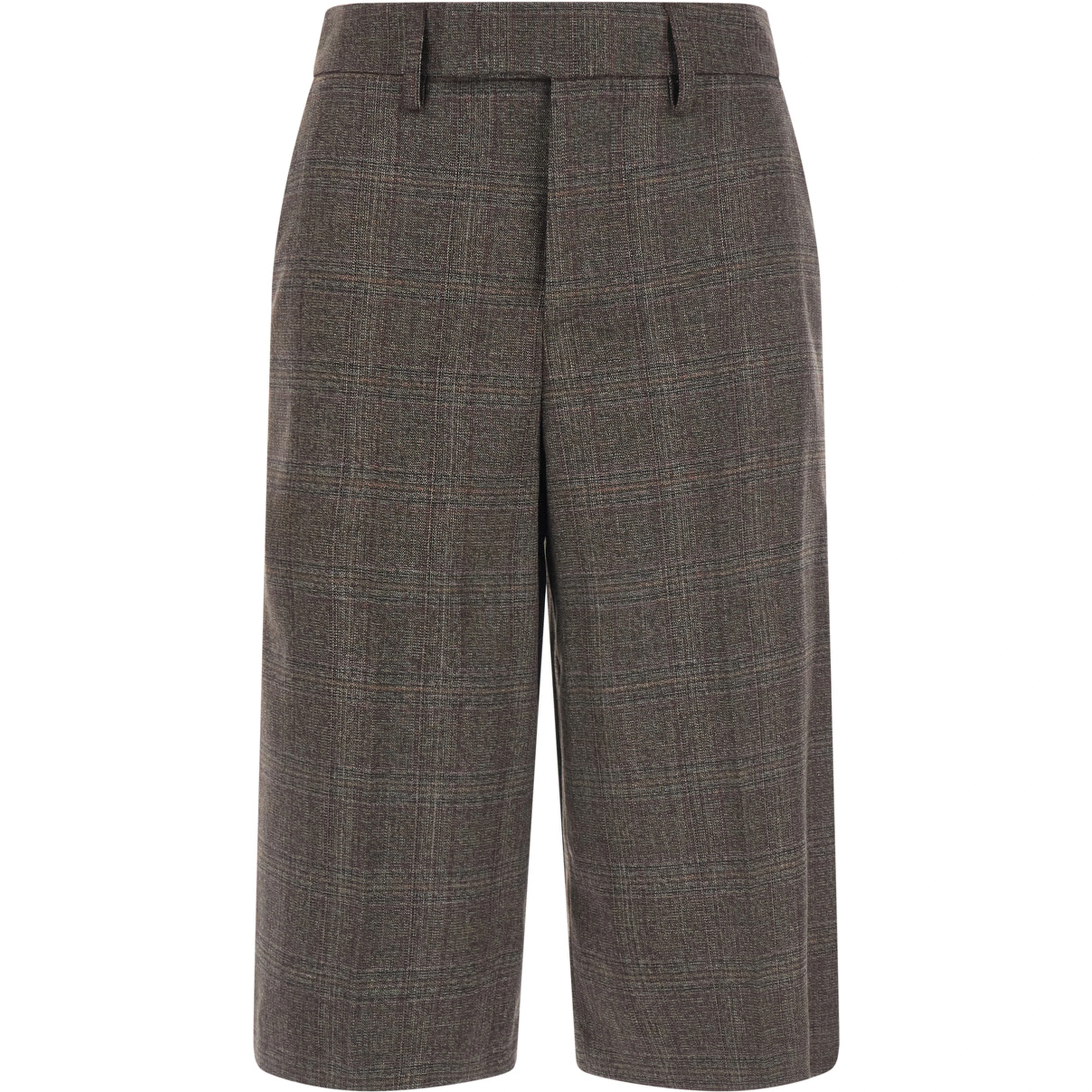 Check Bermuda shorts with check motif and in fabric and brown and unspecified gender
