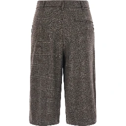 Check Bermuda shorts with check motif and in fabric and brown and unspecified gender