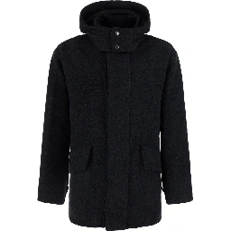 Mens Coat with collar, long sleeves and pockets Grey Man