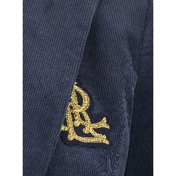 WOVEN-BLAZER jackets and sport coat with collar and long sleeves in blue Tech Fabric unisex