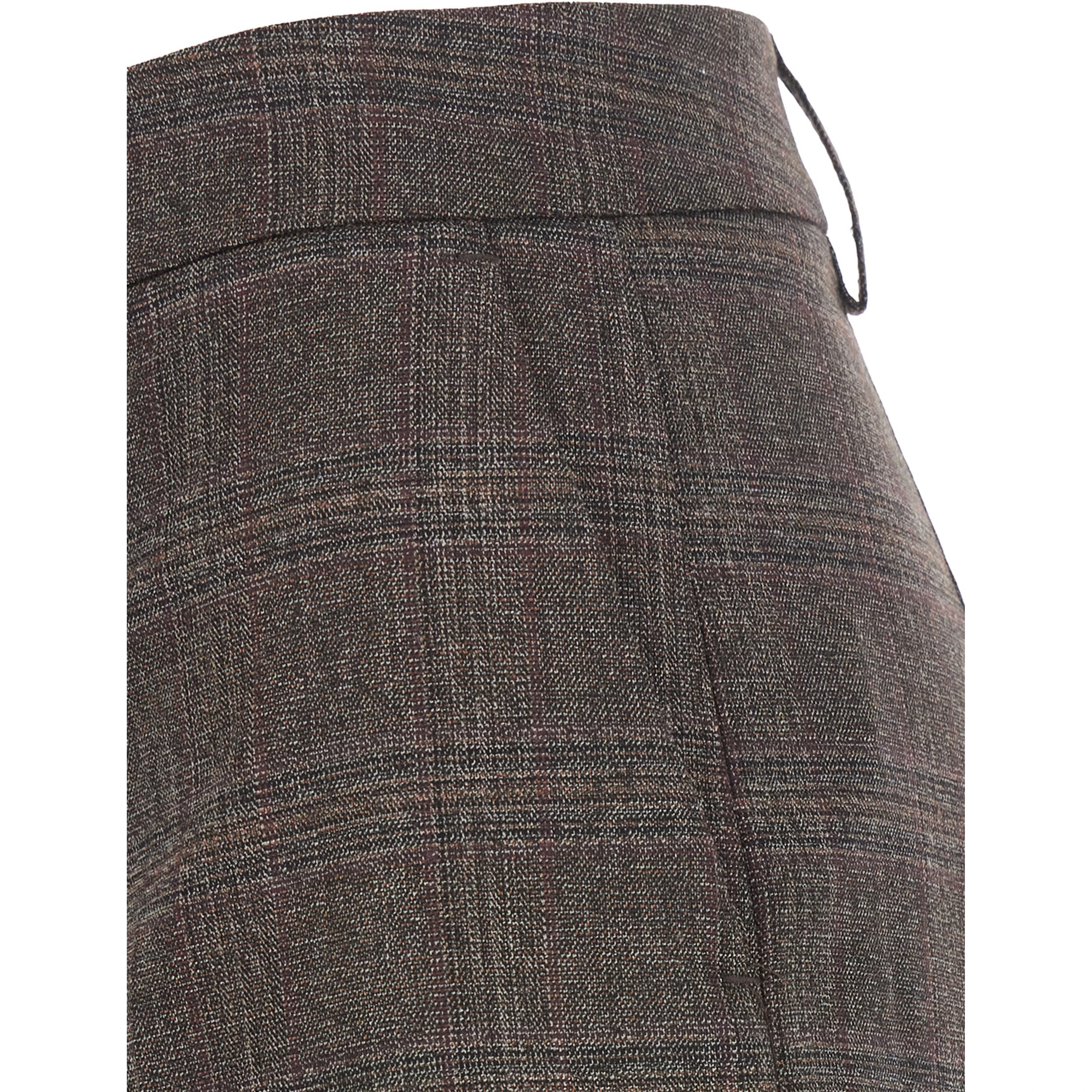 Check Bermuda shorts with check motif and in fabric and brown and unspecified gender