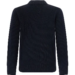 Crewneck Diamonds with long sleeves and 100% Shetland wool blue men