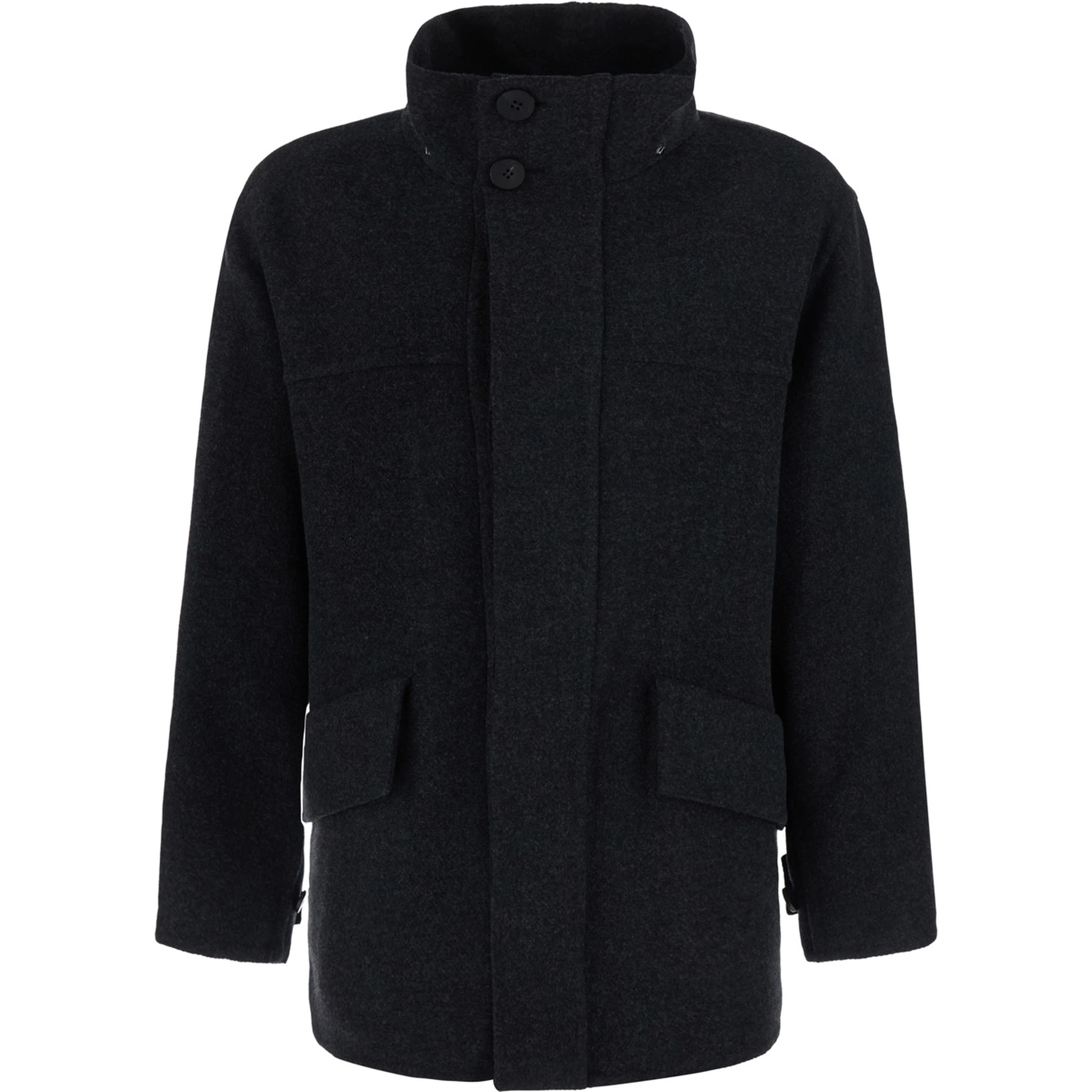 Mens Coat with collar, long sleeves and pockets Grey Man