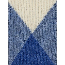 Crewneck Diamonds with long sleeves and 100% Shetland wool blue men