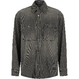 Shirt MENS SHIRT with collar and long sleeves in Gray Cotton for Men