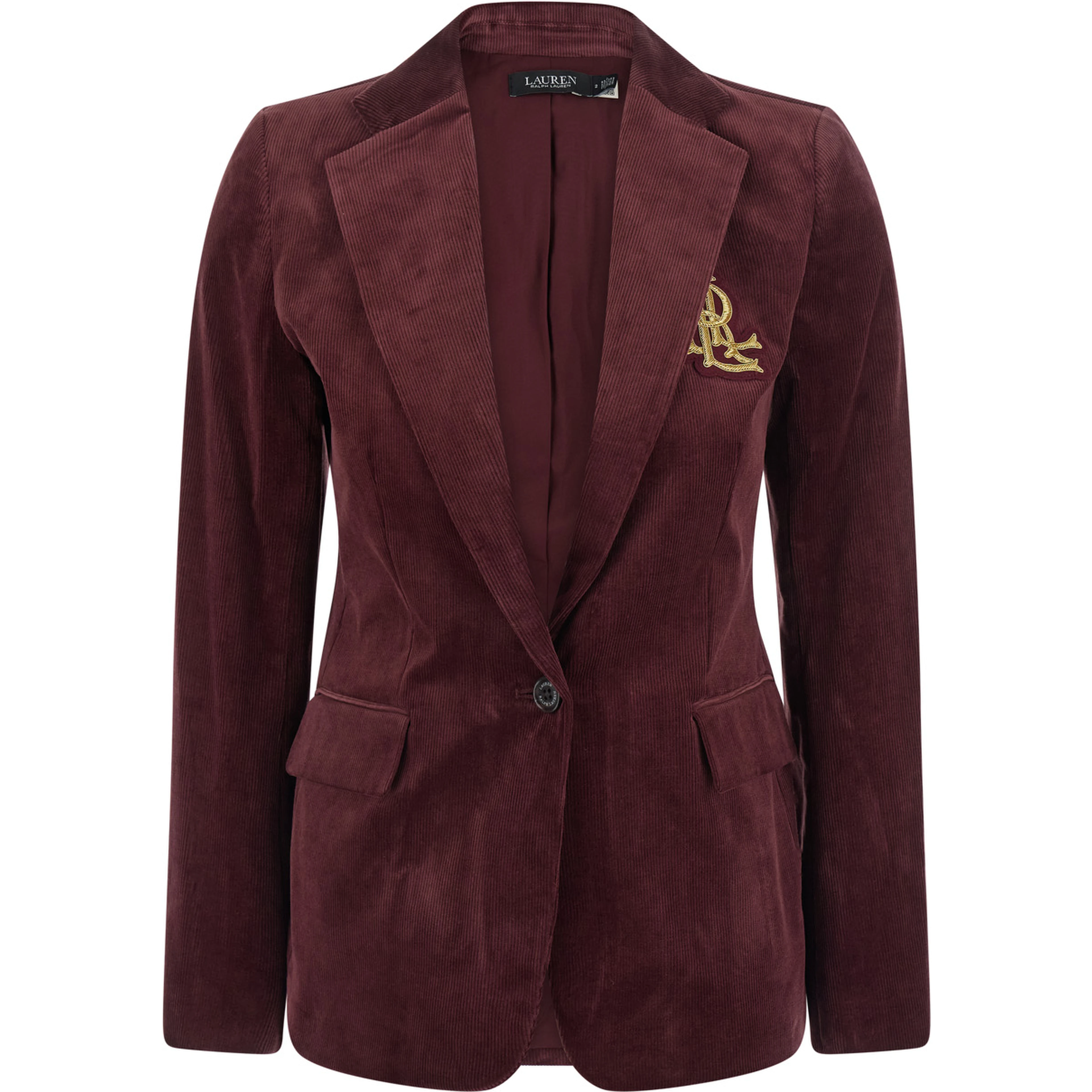 Blazer with notched collar and long sleeves in Tech Fabric Bordeaux for women