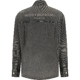 Shirt MENS SHIRT with collar and long sleeves in Gray Cotton for Men