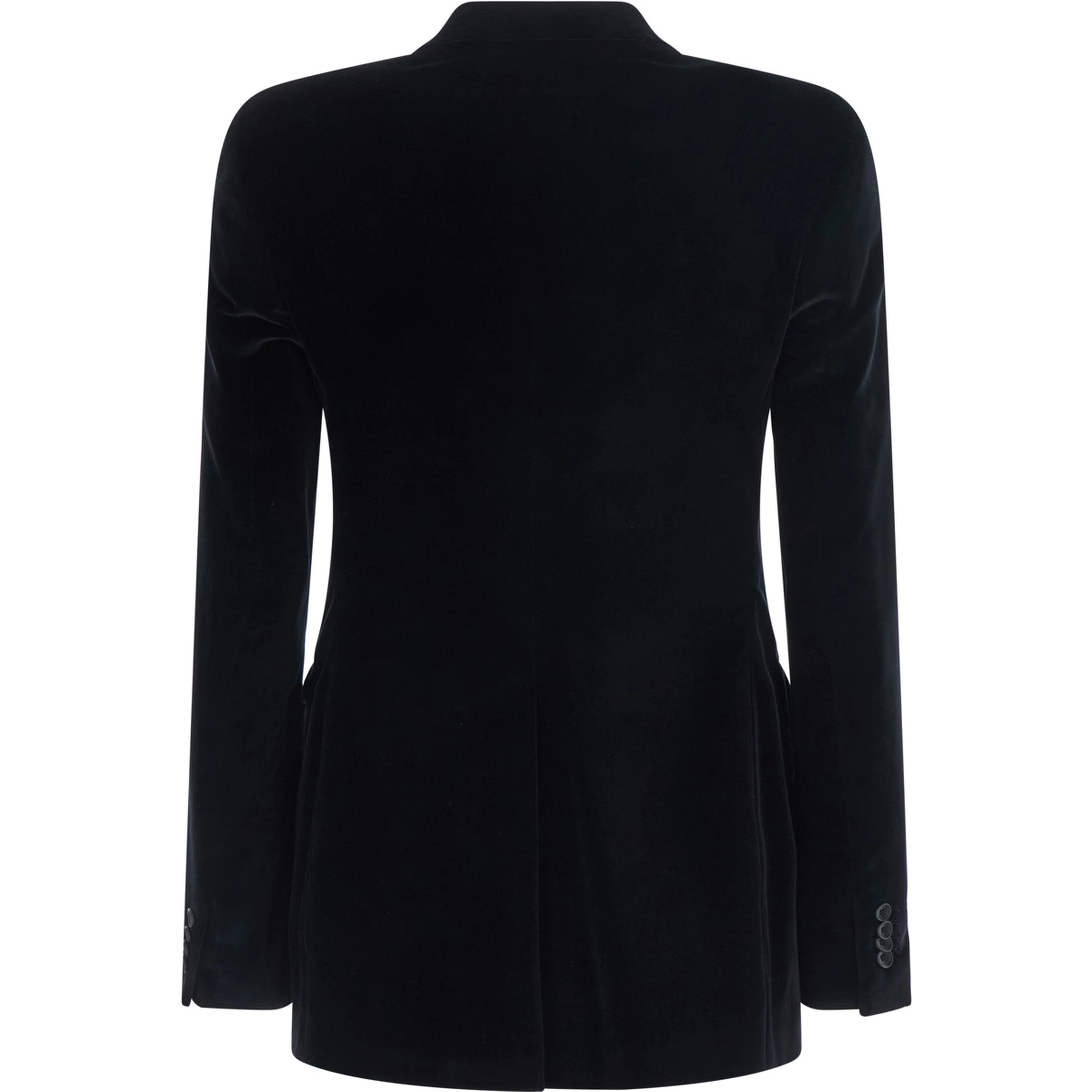 PARIS VELVET Jacket with collar and long sleeves in black velvet for men
