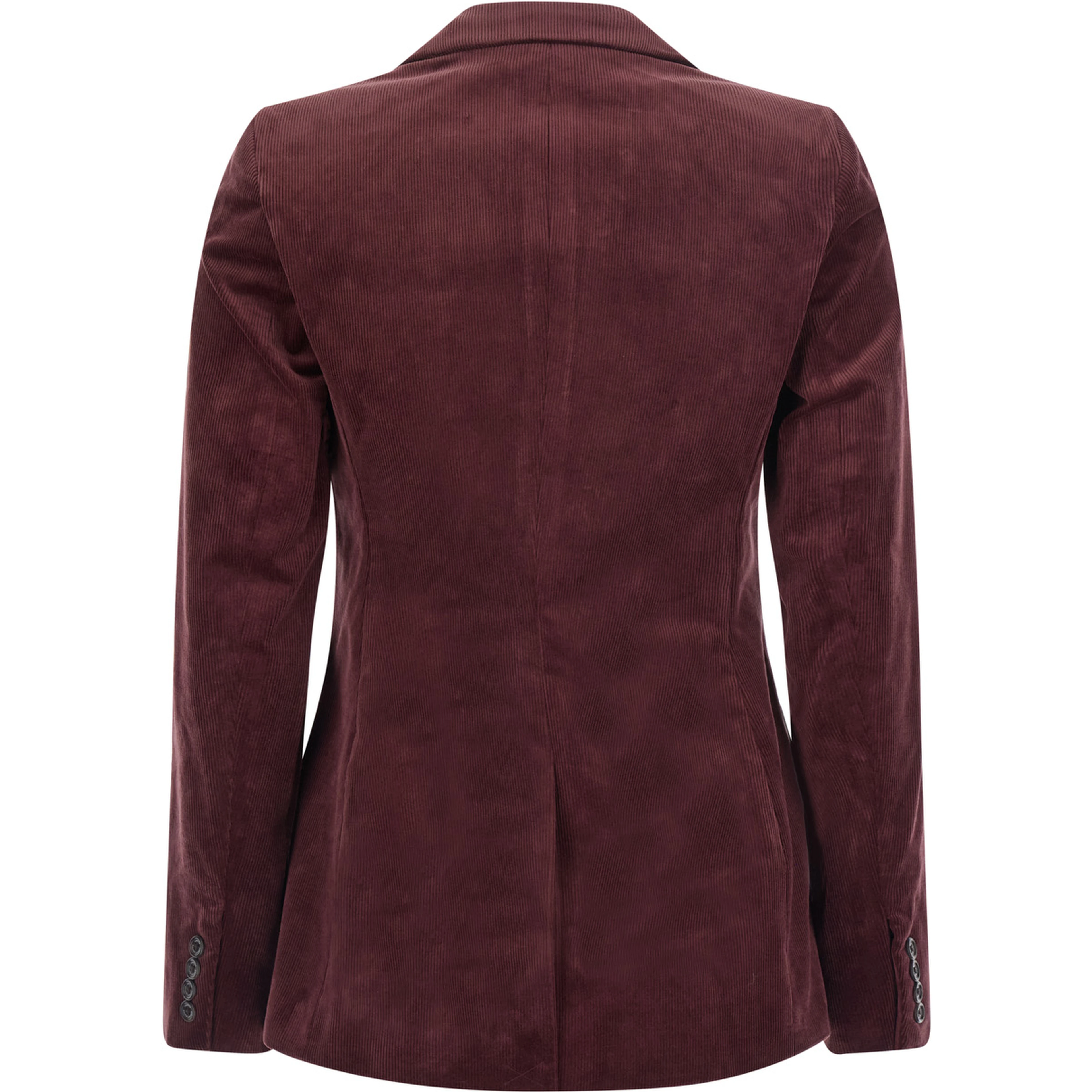 Blazer with notched collar and long sleeves in Tech Fabric Bordeaux for women