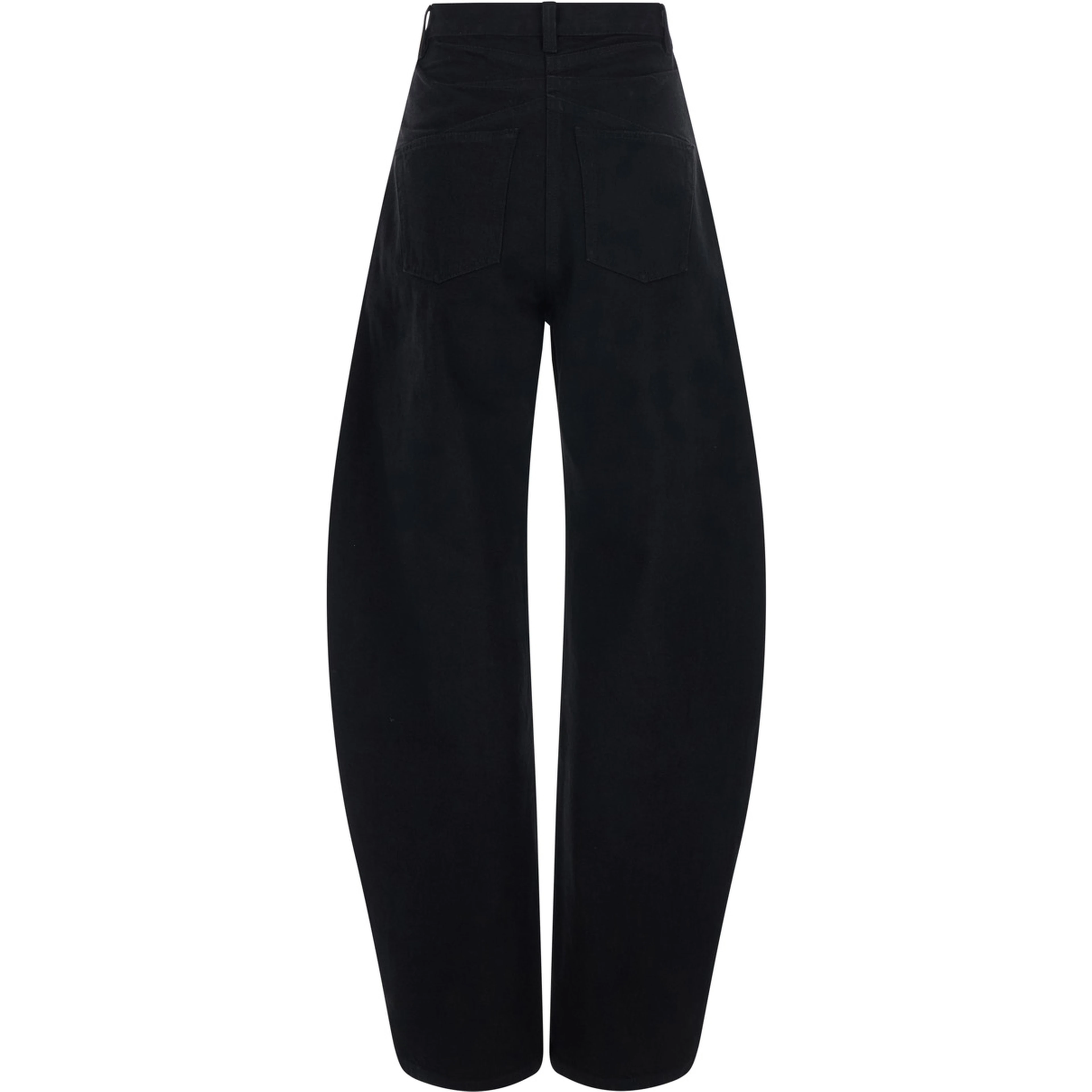 High-waisted jeans with back pockets in black denim for women