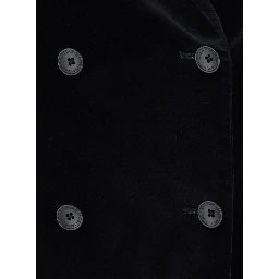 PARIS VELVET Jacket with collar and long sleeves in black velvet for men