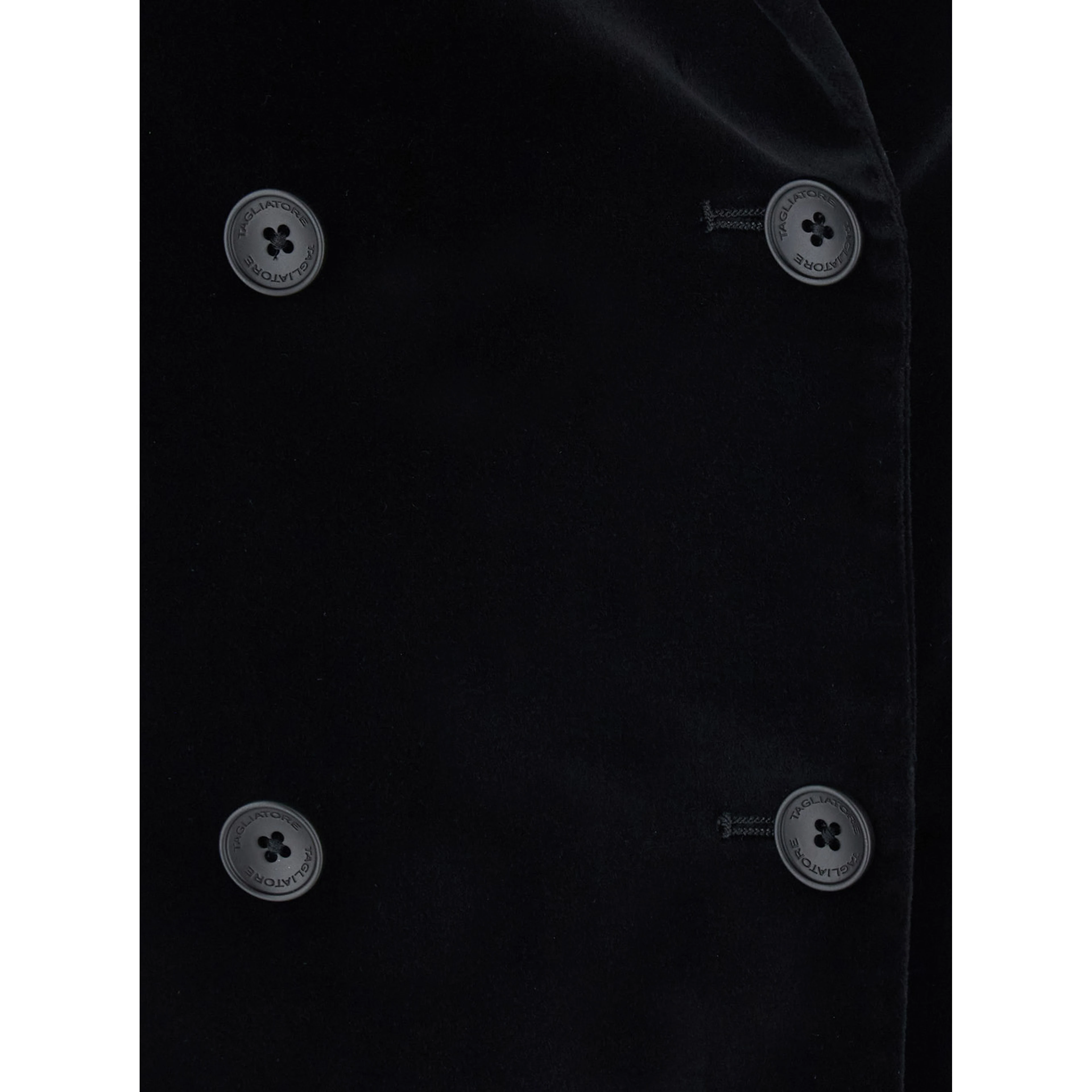 PARIS VELVET Jacket with collar and long sleeves in black velvet for men