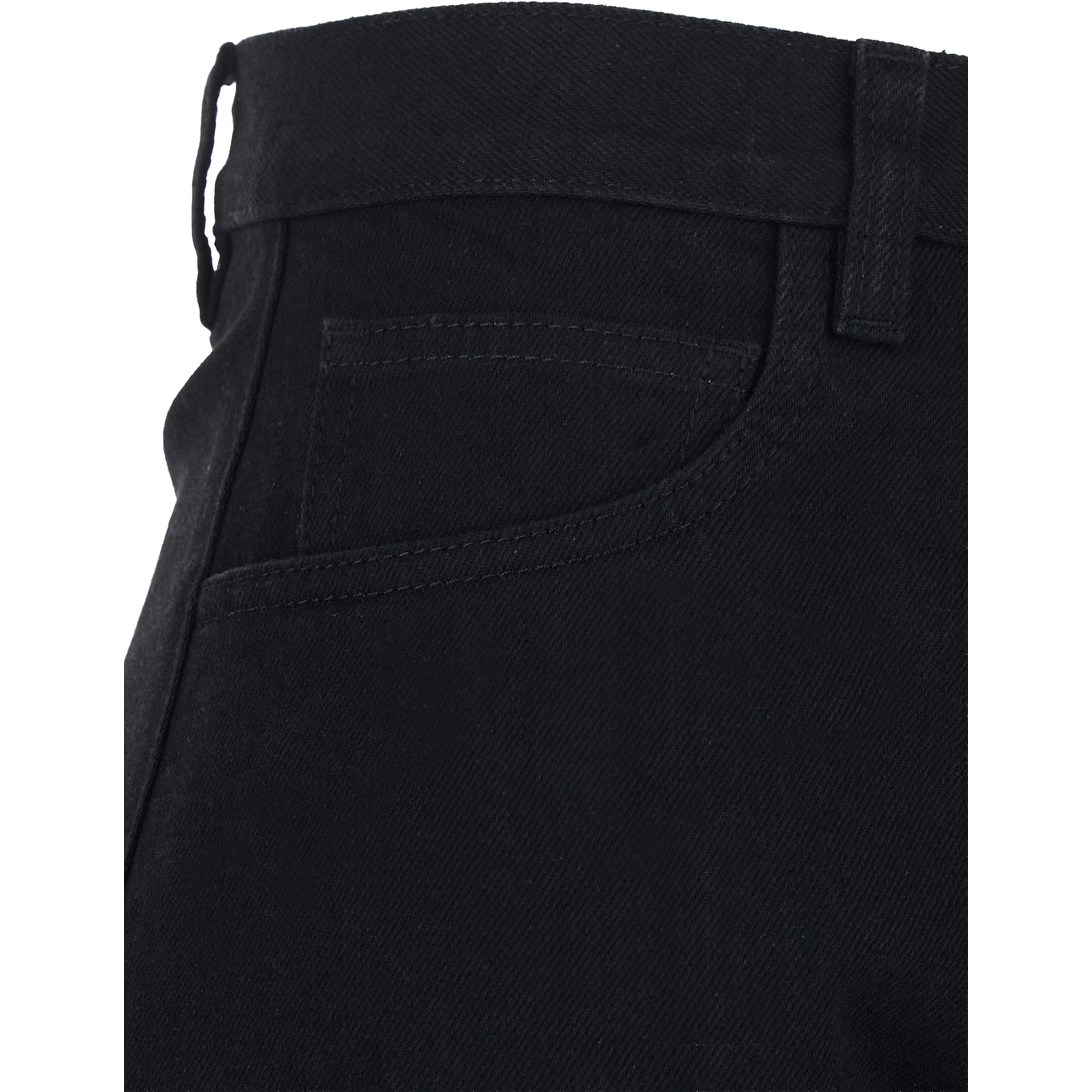 High-waisted jeans with back pockets in black denim for women