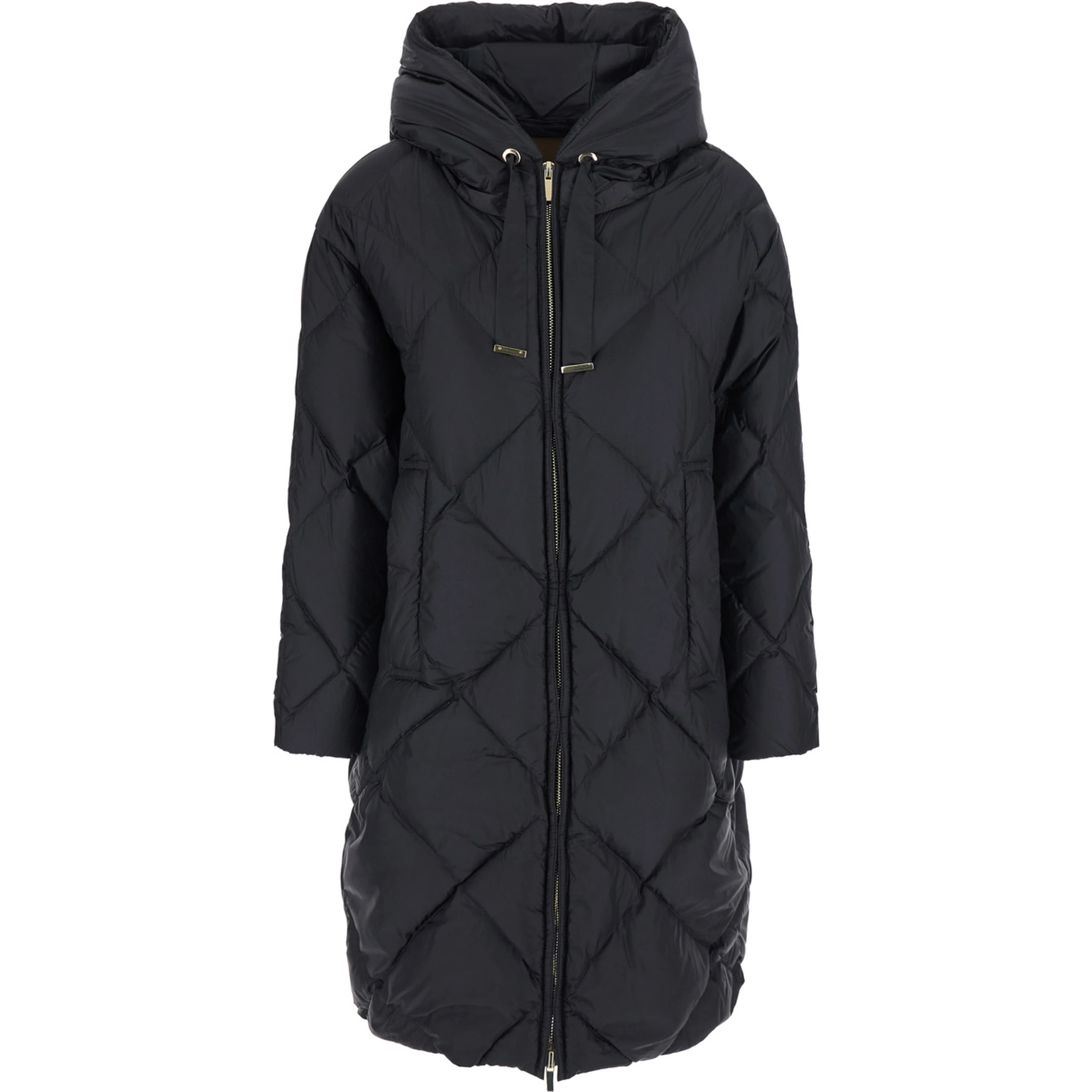 MAX MARA Long down jacket with water-repellent shimmering nylon fabric, downproof, in black Tech Fabric and unspecified gender