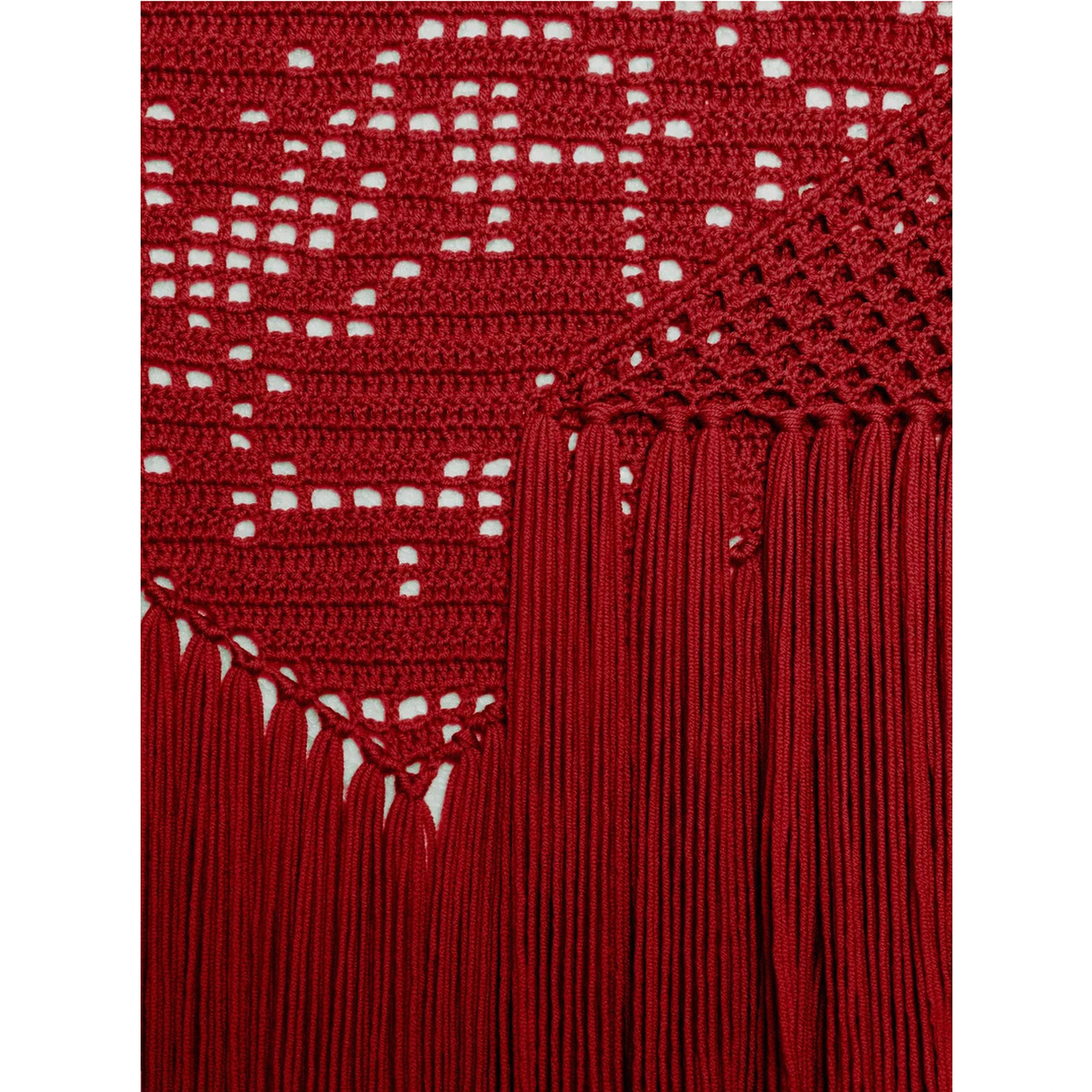 Peony Dress with V-neck and long sleeves in Merino Wool red for women