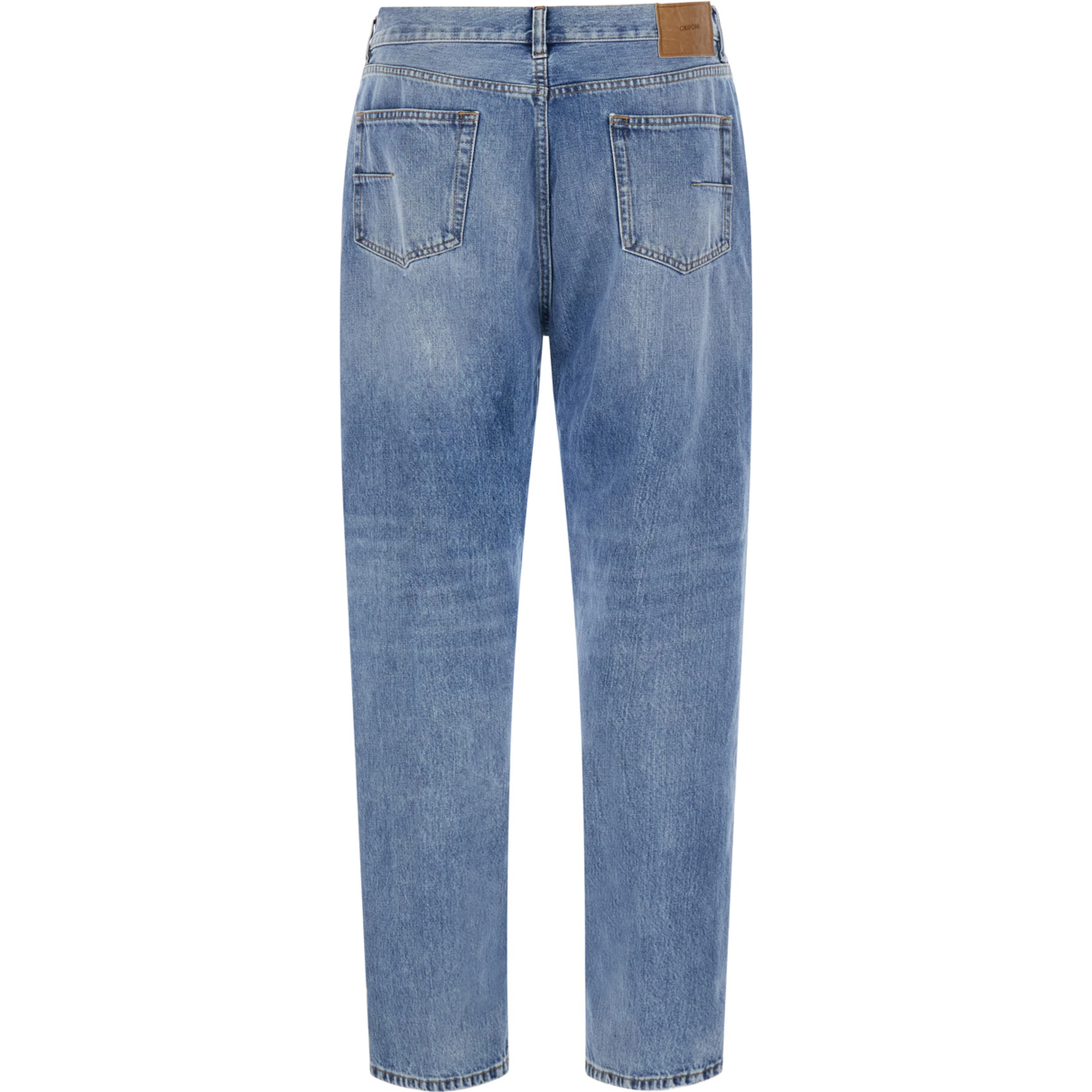 REEVE REG FIT FERMO Jeans with straight leg length 32 in blue cotton for men