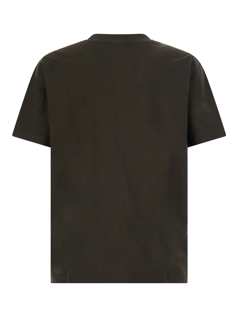 Mens brown fabric Adam EMB T-shirt