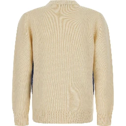 ROUND NECK DIAMONDS with crew neck and long sleeves in Shetland Wool Beige Men