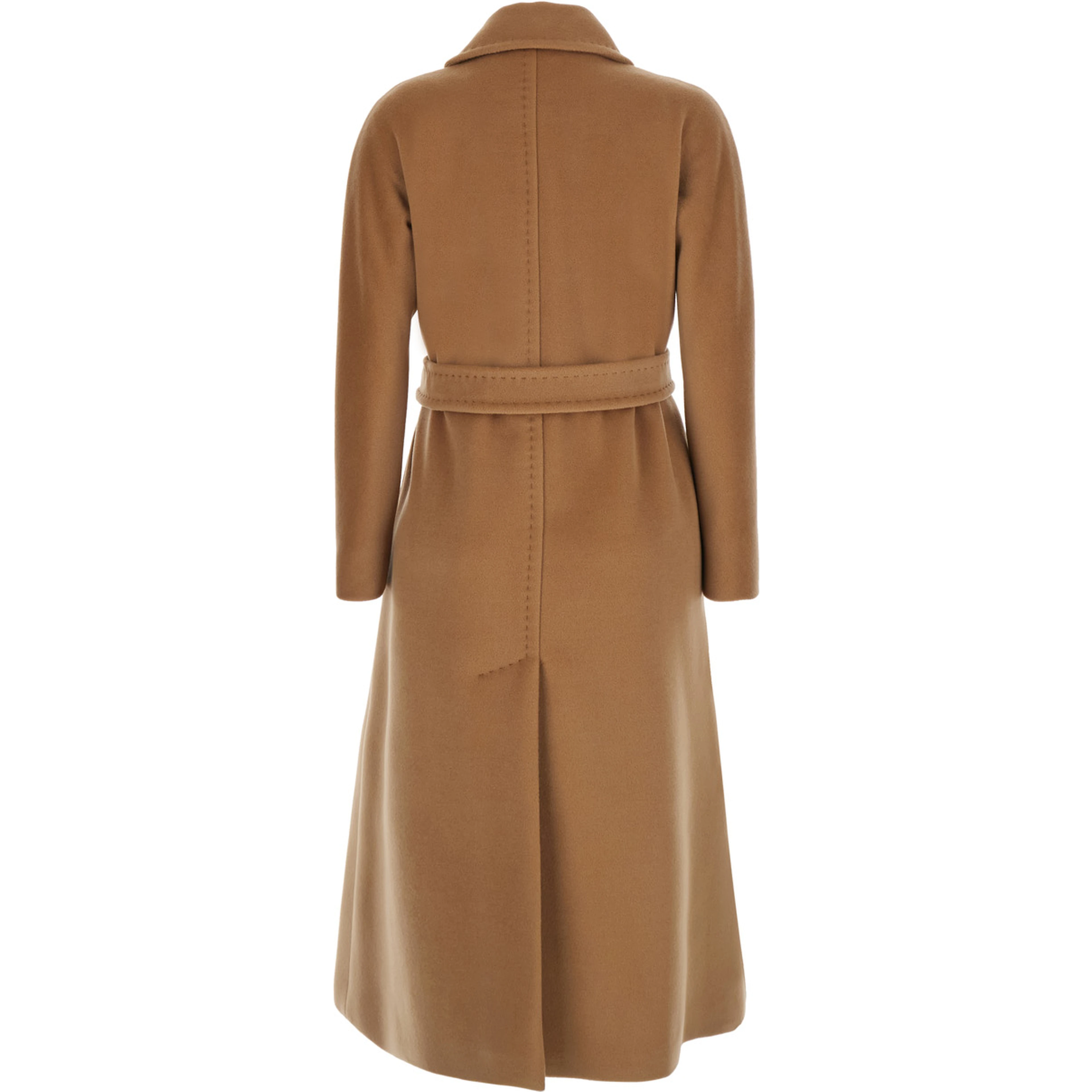 Beige coat with notched revers and long sleeves in Tech Fabric. Color beige. Woman.