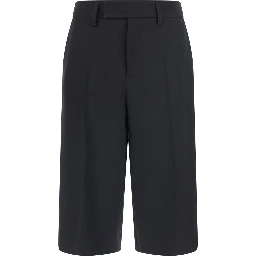Check bermuda in fabric with check pattern, Fabric, black, unisex