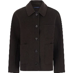 CHLOE Brown jacket with shirt collar and front fastening in fabric women