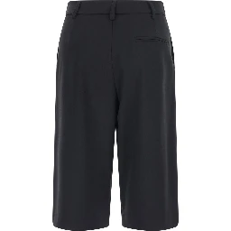 Check bermuda in fabric with check pattern, Fabric, black, unisex