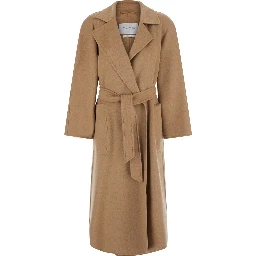MAX MARA Beige Womens Coat in Fabric